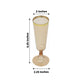 12 Pack Amber Gold Disposable Champagne Flutes with Gold Rim, 5oz Transparent Plastic Toasting Cocktail Wine Glasses with Detachable Base - 6"