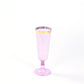 12 Pack Transparent Purple Disposable Champagne Flutes with Gold Rim, 5oz Plastic Toasting Cocktail Wine Glasses with Detachable Base - 6"