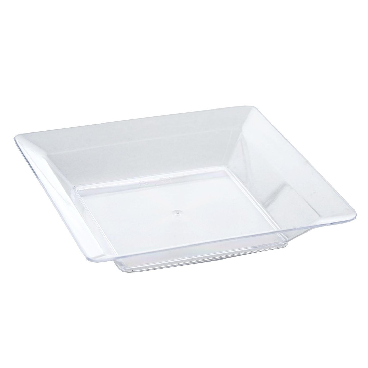 12 Pack | 4" Clear Mini Square Plastic Appetizer Plates, Disposable Dessert Plates