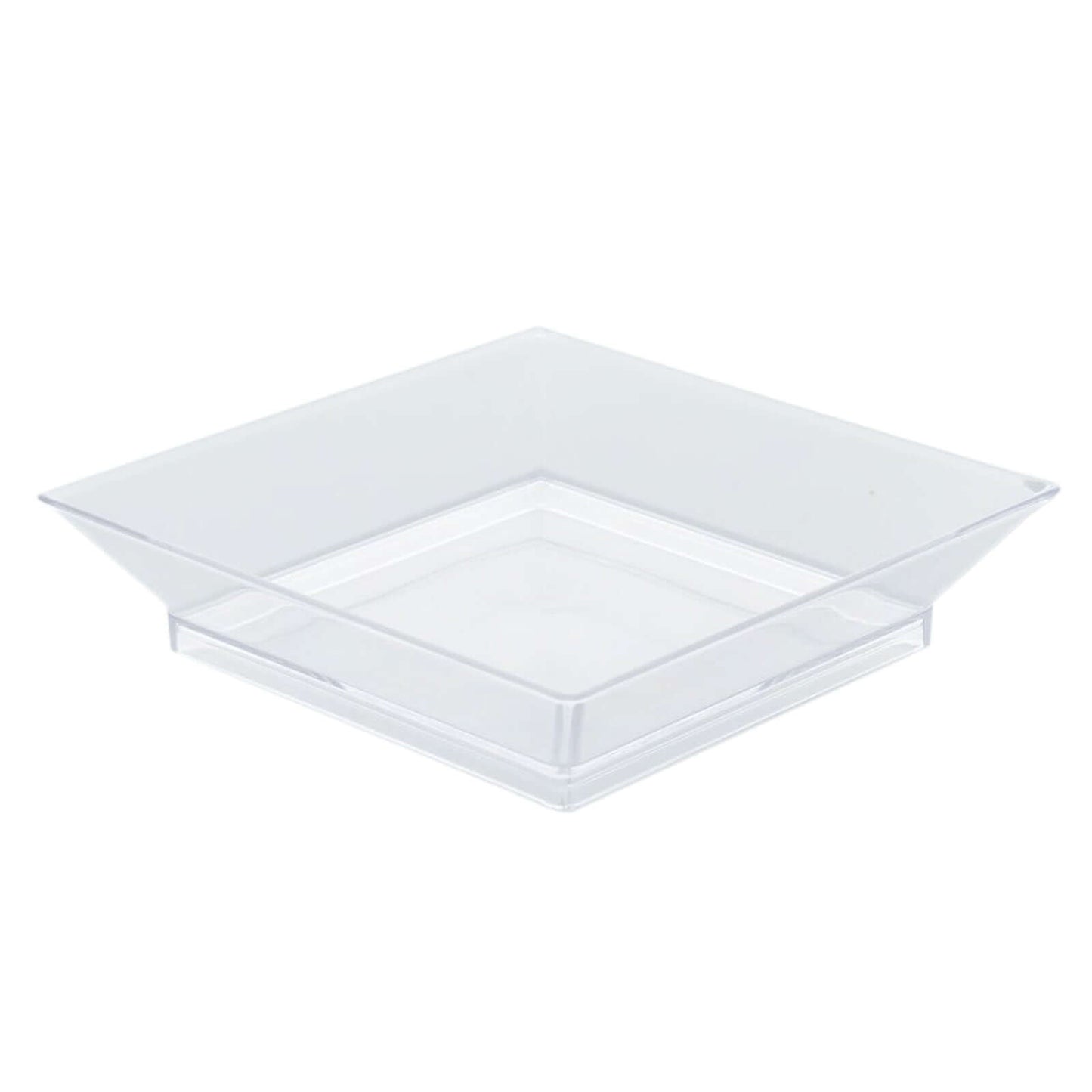 50-Pack Tapas Plates 3.5" Sleek Square Design, Clear Plastic – Disposable Appetizer & Dessert Plates