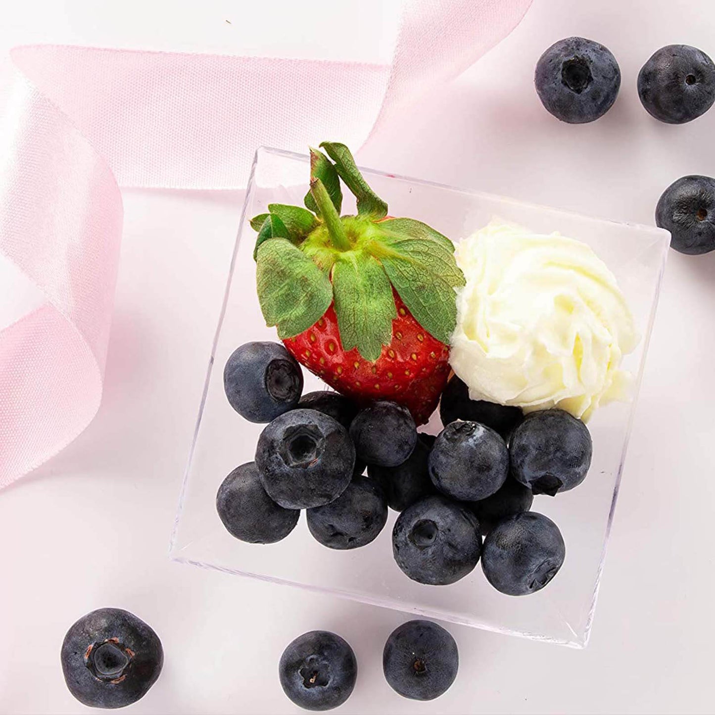 50-Pack Tapas Plates 3.5" Sleek Square Design, Clear Plastic – Disposable Appetizer & Dessert Plates