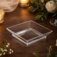 50-Pack Tapas Plates 3.5" Sleek Square Design, Clear Plastic – Disposable Appetizer & Dessert Plates