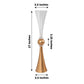 2 Pack Clear Gold Crystal Embellishment Trumpet Flower Vase, 27" Reversible Plastic Table Centerpiece