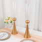 2 Pack Clear Gold Crystal Embellishment Trumpet Flower Vase, 27" Reversible Plastic Table Centerpiece