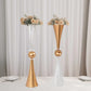 2 Pack Clear Gold Crystal Embellishment Trumpet Flower Vase, 27" Reversible Plastic Table Centerpiece