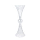 4 Pack Clear Ribbed Acrylic Trumpet Vases – 28" Reversible Flower Centerpiece with Crystal Ball Accent