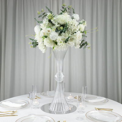 Clear Ribbed Acrylic Trumpet Vases for Modern Centerpieces