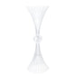 4 Pack Clear Ribbed Acrylic Trumpet Vases – 32" Reversible Flower Centerpiece with Crystal Ball Accent