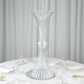 4 Pack Clear Ribbed Acrylic Trumpet Vases – 32" Reversible Flower Centerpiece with Crystal Ball Accent
