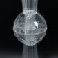 4 Pack Clear Ribbed Acrylic Trumpet Vases – 32" Reversible Flower Centerpiece with Crystal Ball Accent
