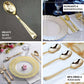 7" Metallic Gold Heavy Duty Plastic Spoon - 25 Pack, Elegant Tableware
