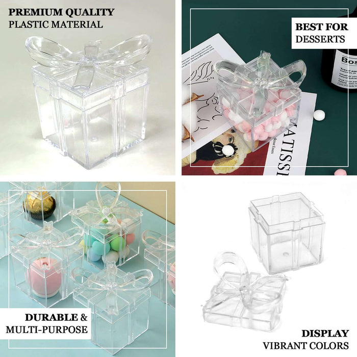 12 Pack | Clear Party Favor Gift Boxes, Candy Treat Goodie Containers - 3"