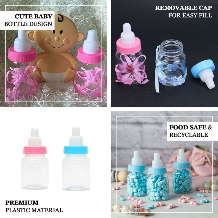 Pink baby bottle party favor gift candy containers, 12 pack.