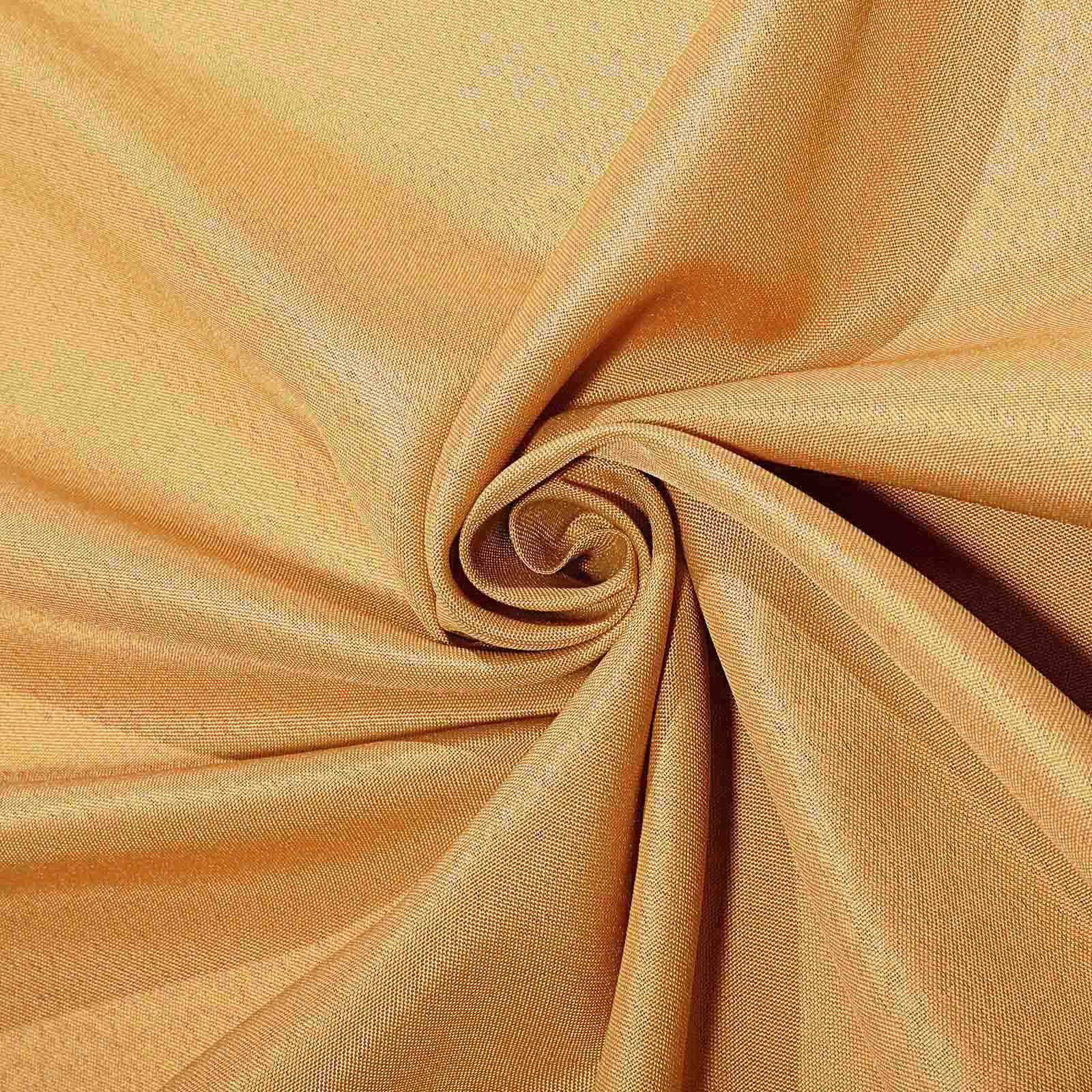 Gold polyester fabric for folding chair covers, reusable and stain-resistant.