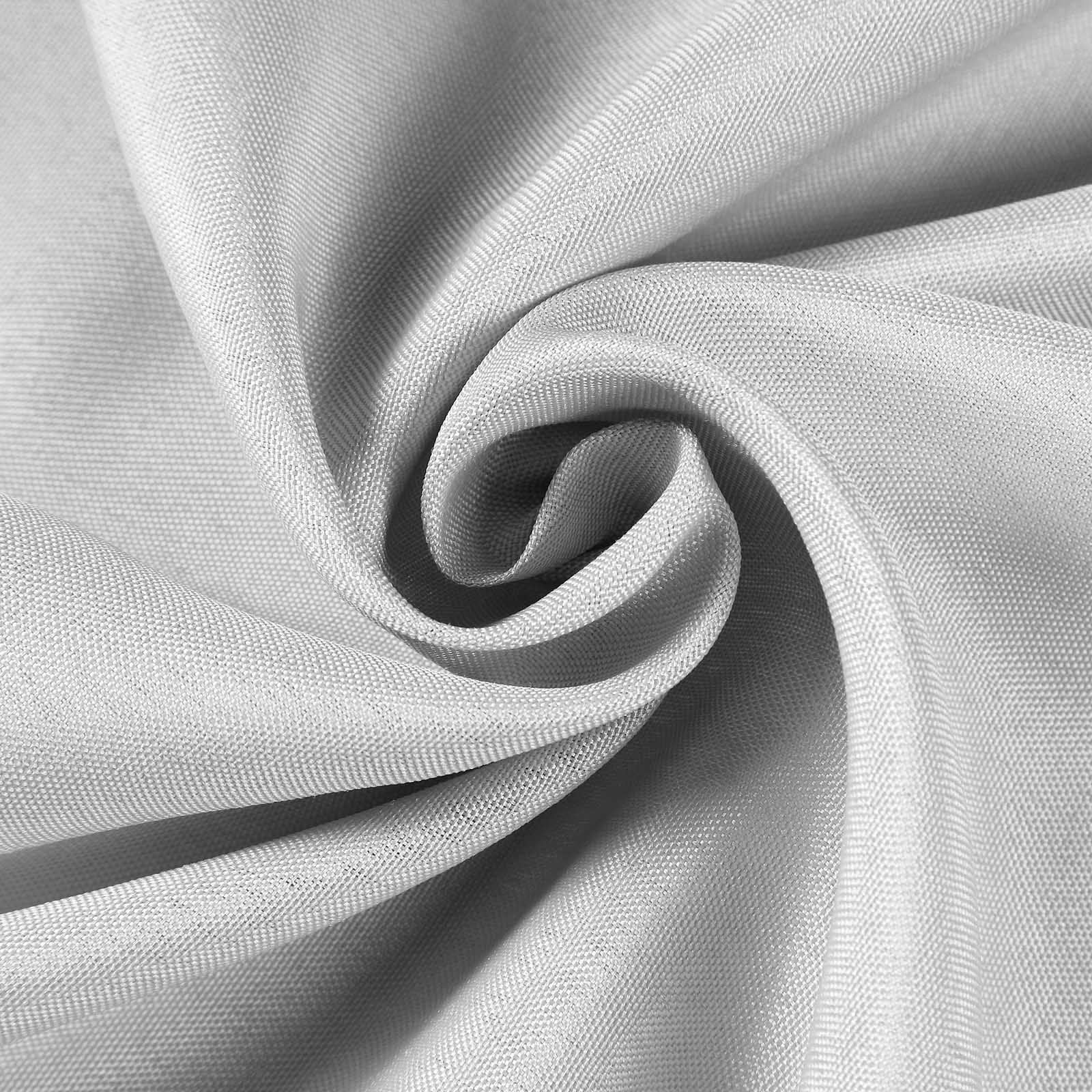 Silver polyester fabric for folding chair covers, reusable and stain resistant.