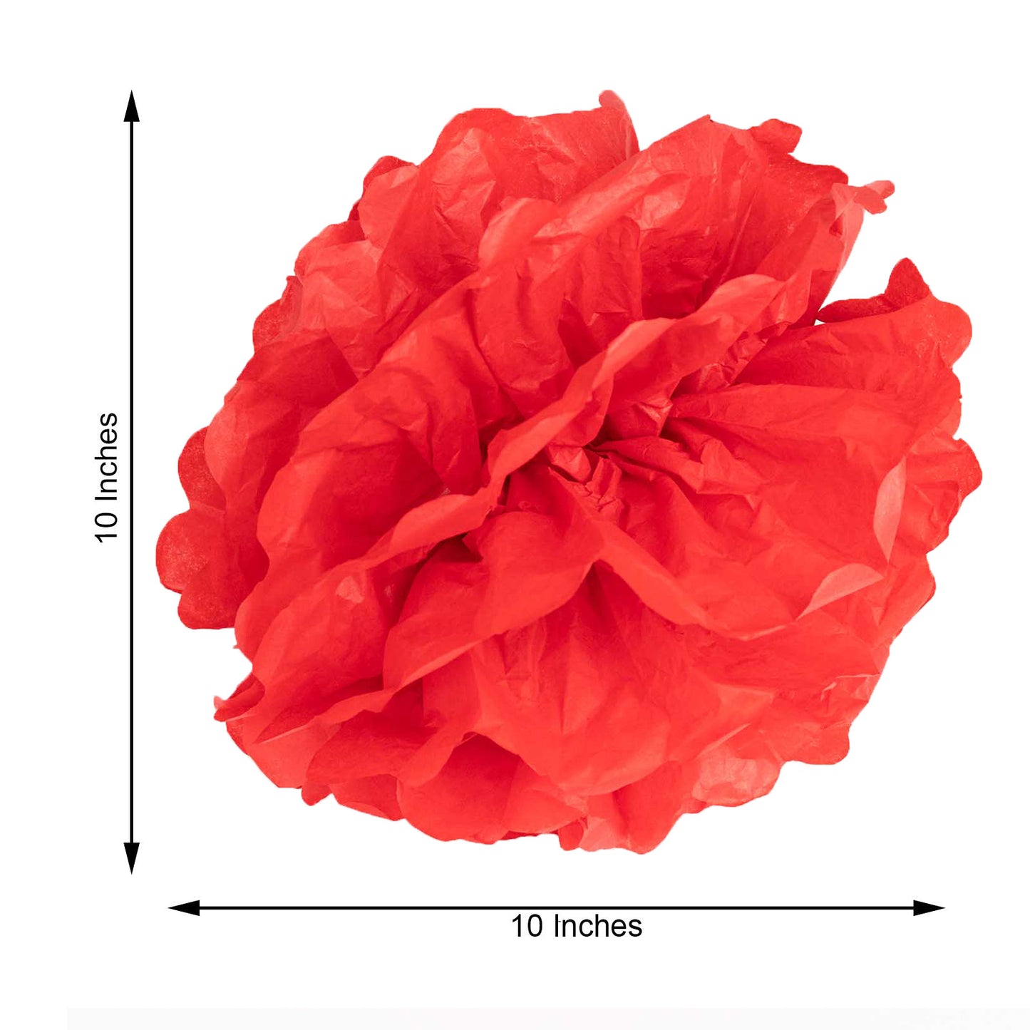 6 Pack 10" Red Tissue Paper Pom Poms Flower Balls, Ceiling Wall Hanging Decorations