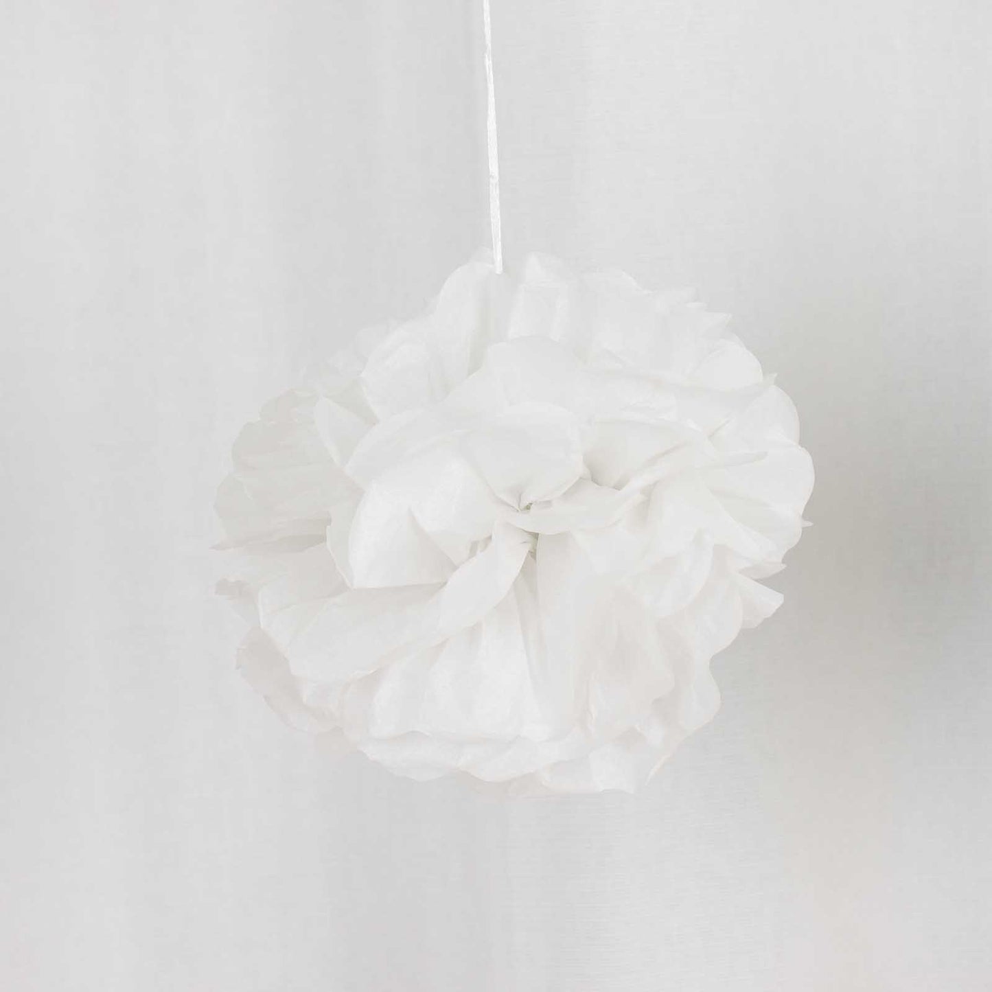 6 Pack 8" White Tissue Paper Pom Poms Flower Balls, Ceiling Wall Hanging Decorations