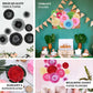Carnation ivory 3D wall tissue paper flowers, large sizes in a vibrant display.