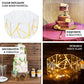 Clear and gold acrylic hexagonal cake box stand with hollow bottom.