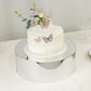 Acrylic Cake Stand Display Box 14" Round - Mirror Finish Silver, Versatile Pedestal Riser for Events