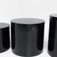 Set of 5 Acrylic Cake Stands Cylinder Design Round Black - Display Risers for Events 8.5", 9", 10", 