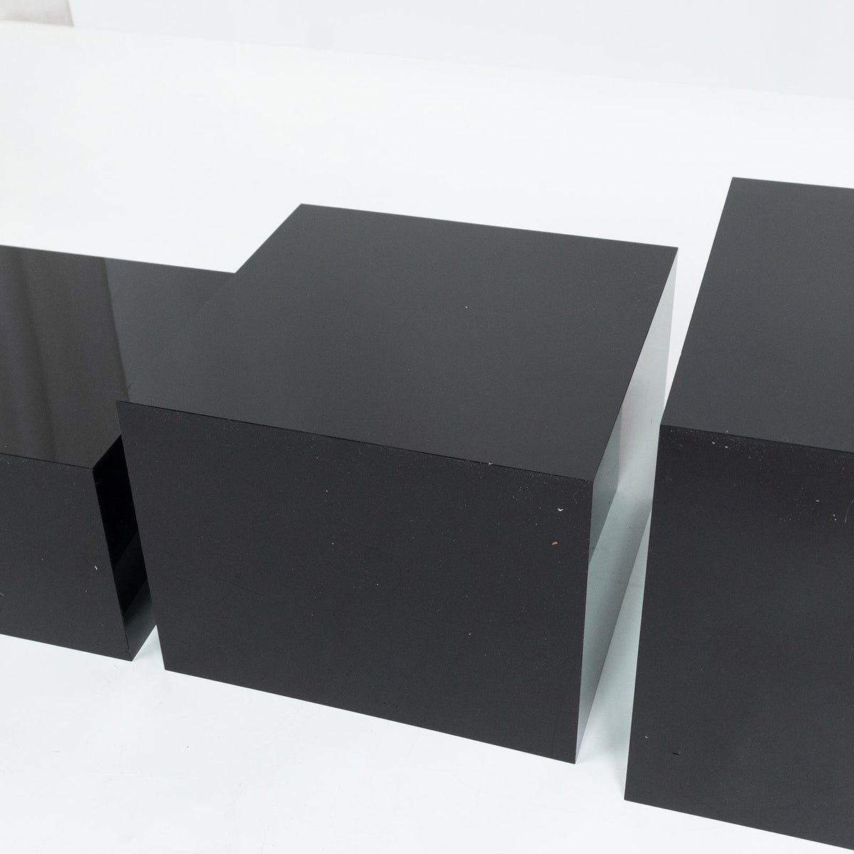 Set of 5 Square Acrylic Cake Risers, Black Dessert Display Stands for Buffets & Events – 4"-12" Tall