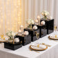 Set of 5 Square Acrylic Cake Risers, Black Dessert Display Stands for Buffets & Events – 4"-12" Tall