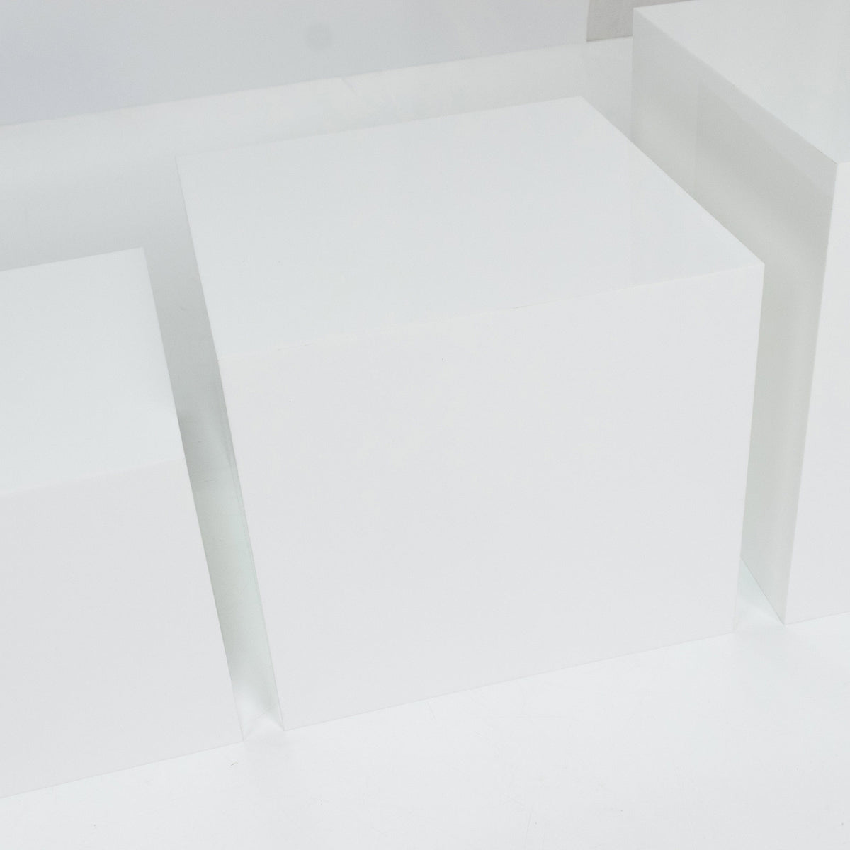 Set of 5 Square Acrylic Cake Risers, White Dessert Display Stands for Buffets & Events – 4"-12" Tall