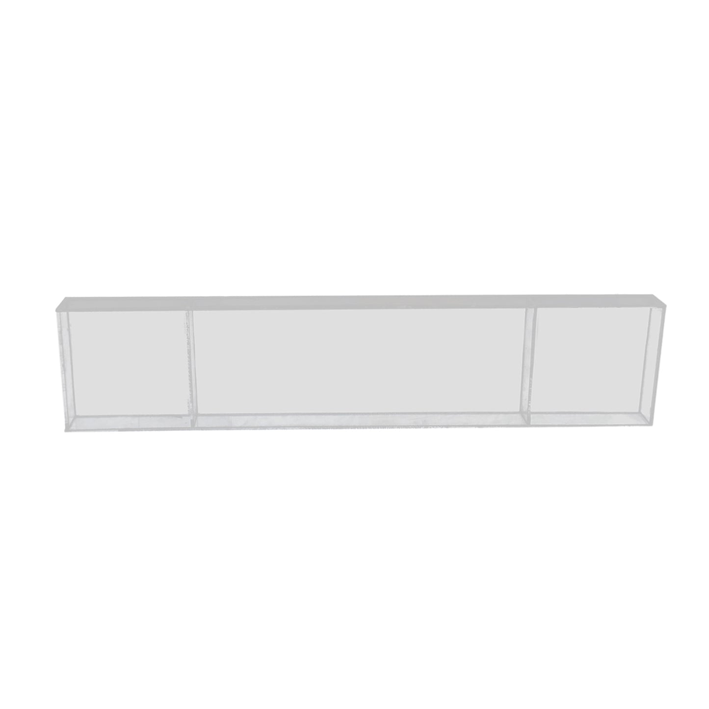 Clear acrylic table top bridge for pedestal stands, 46"x12", 4mm thick.