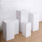 Set of 5 White Metal Rectangular Prop Pedestal Stands Backdrop Decor, Plinth Pillar Display Boxes