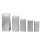 Metallic silver spandex pedestal stand covers, set of 5.