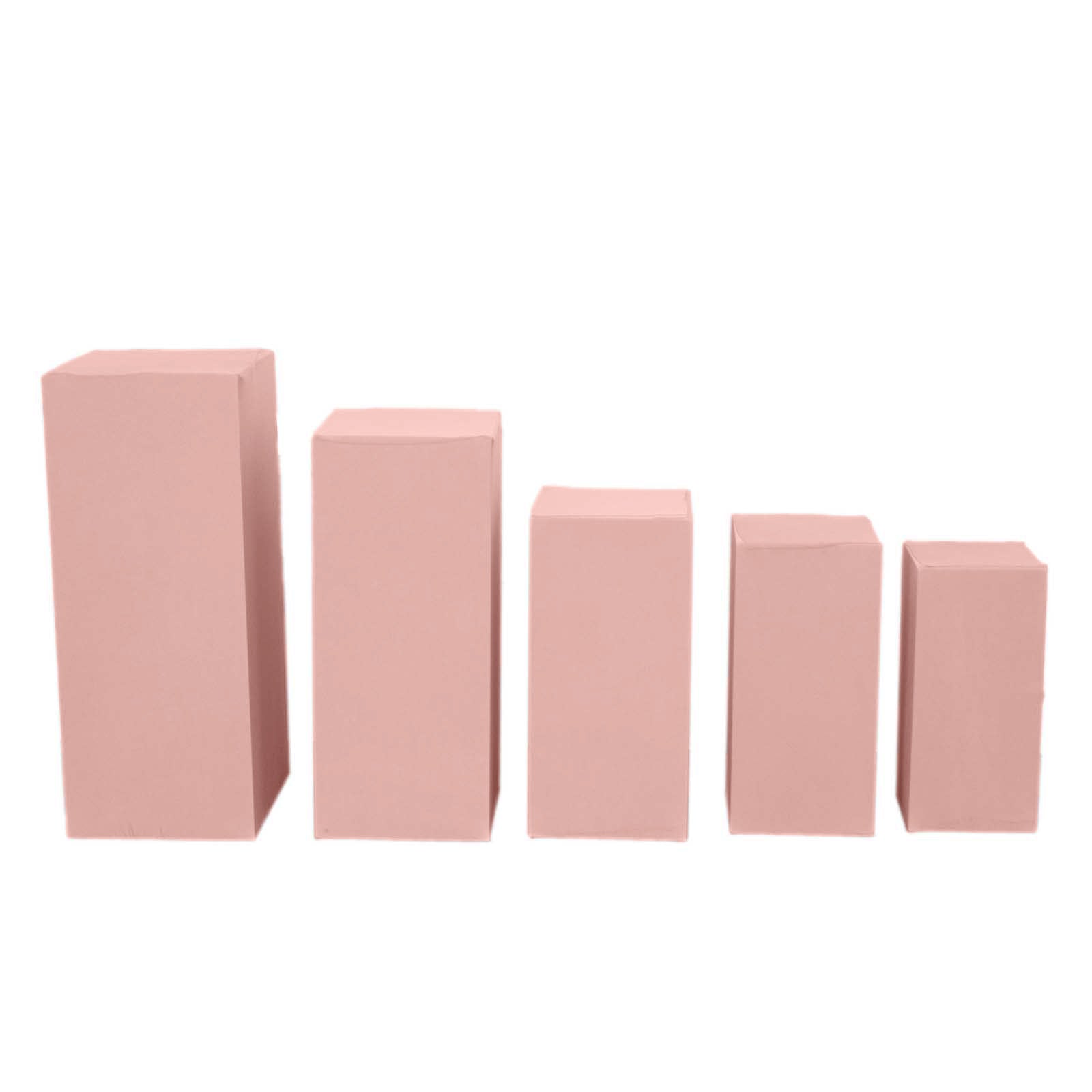 Dusty rose pedestal stand covers set of 5, stretchable and stylish.