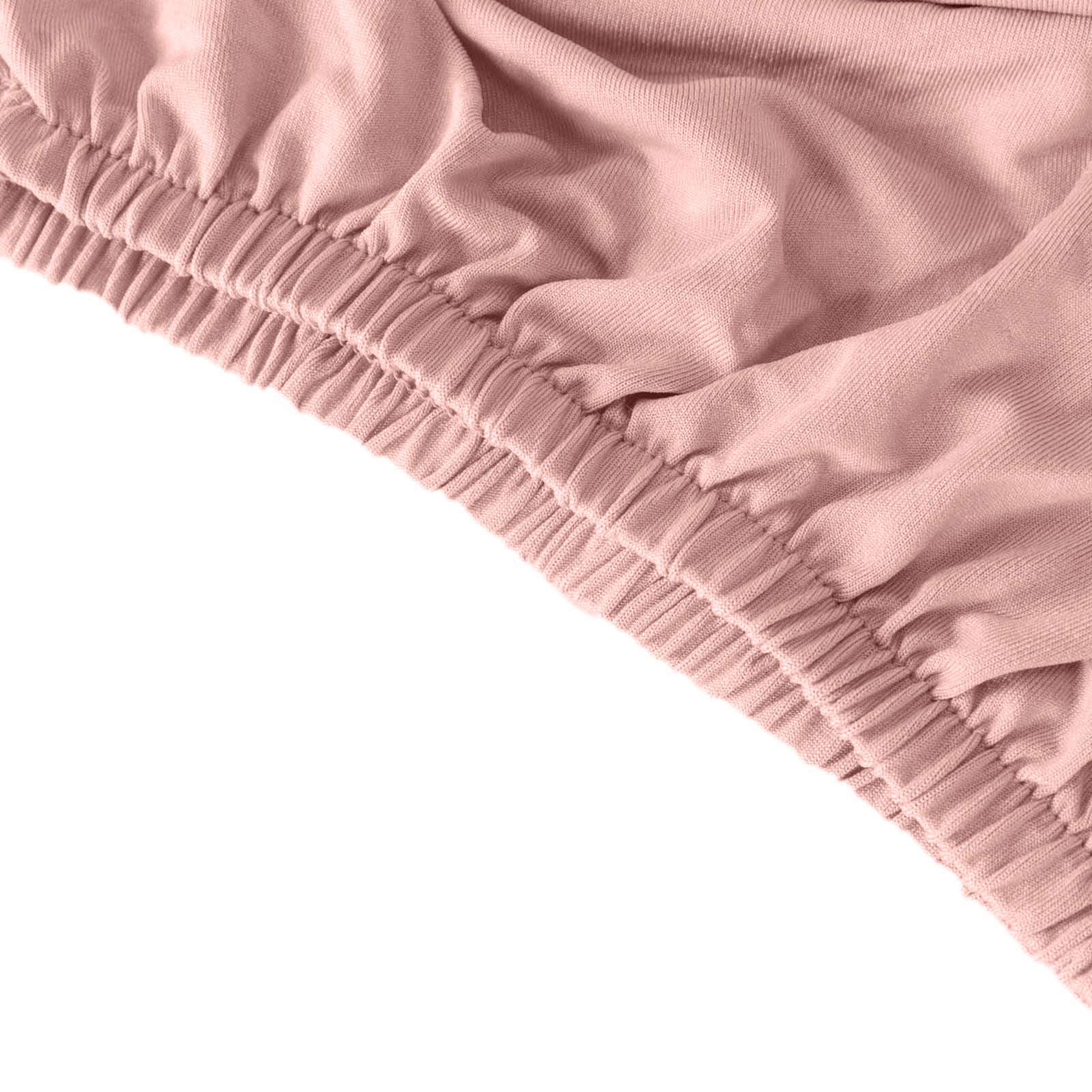Dusty rose spandex pedestal stand cover with elastic edges.