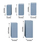 Dusty blue spandex pedestal stand covers in five sizes.