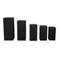 Black spandex pedestal stand cover for rectangular props, size XL.