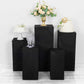 Black spandex pedestal stand covers for events and displays.