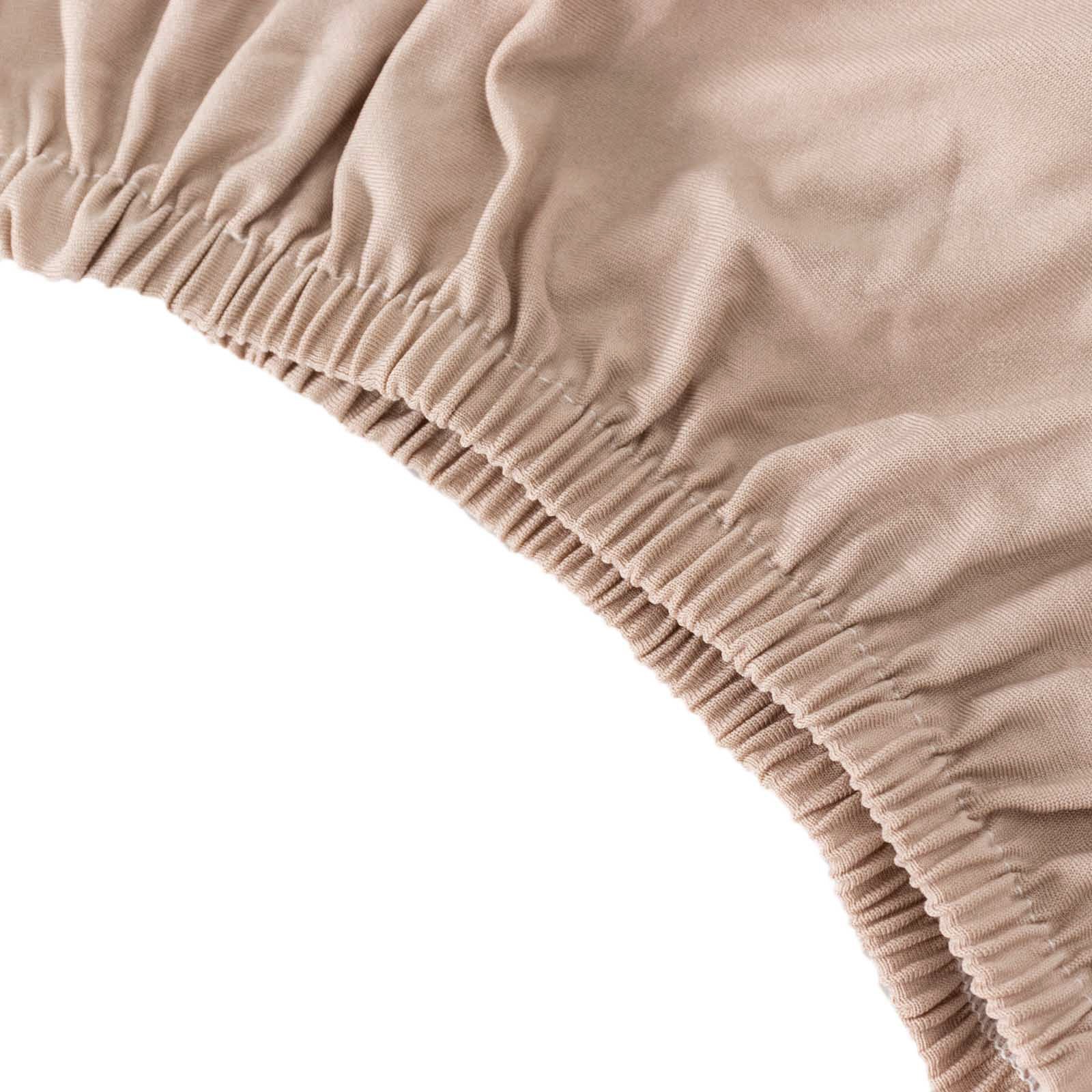 Nude spandex pedestal stand cover with stretchable design.
