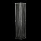 Clear acrylic flower pedestal stand with hanging crystal beads.
