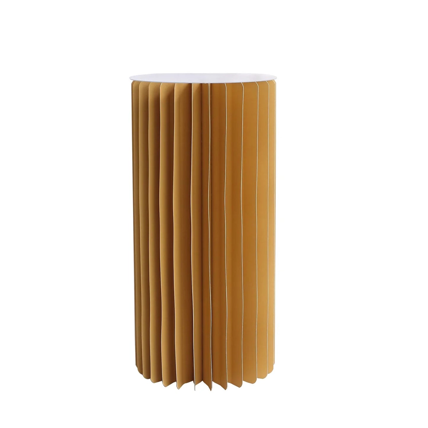 24" gold cylinder display column stand with top plate.