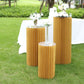 24" gold cylinder display column stand, pillar pedestal with top plate.