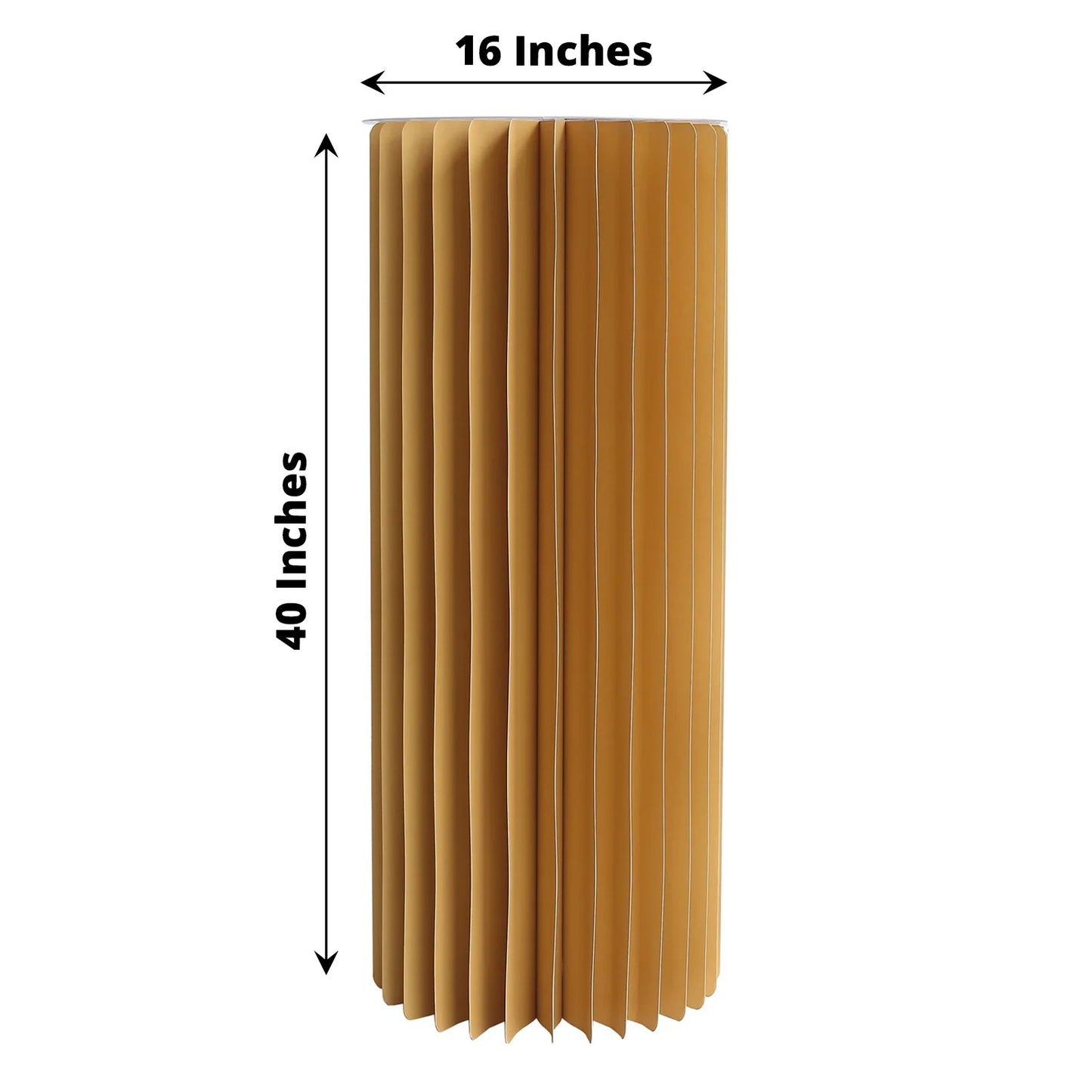 40" gold cylinder display column stand with top plate.