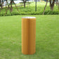 Golden cylinder display column stand with a top plate.