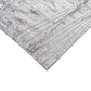 Silver sequin mesh pedestal stand covers with geometric pattern embroidery.