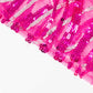 Fuchsia wave mesh pedestal stand cover with embroidered sequins.