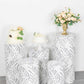 Set of 5 White Wave Mesh Cylinder Pedestal Stand Covers with Embroidered Sequins, Pillar Prop Covers - 160 GSM