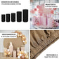 Set of 5 black spandex pedestal stand covers for events and displays.