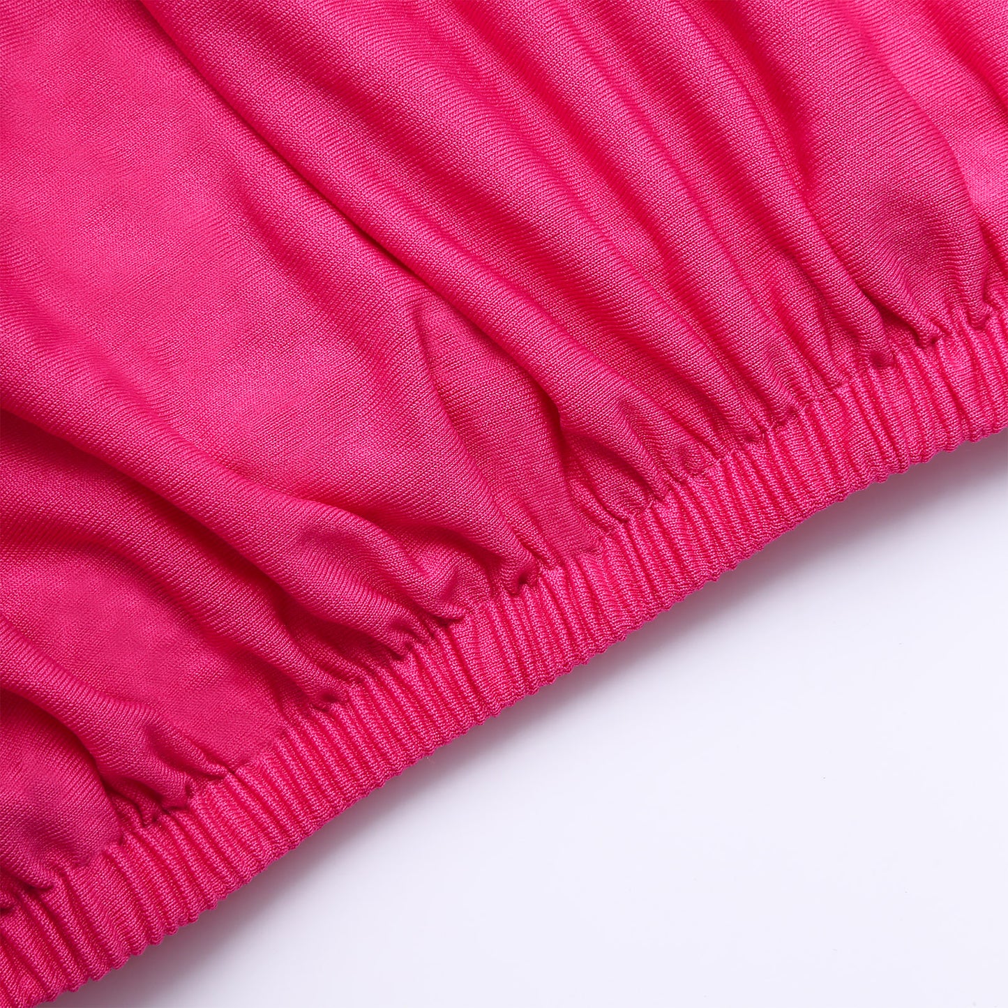 Fuchsia stretchable pedestal stand cover for events and decorations.