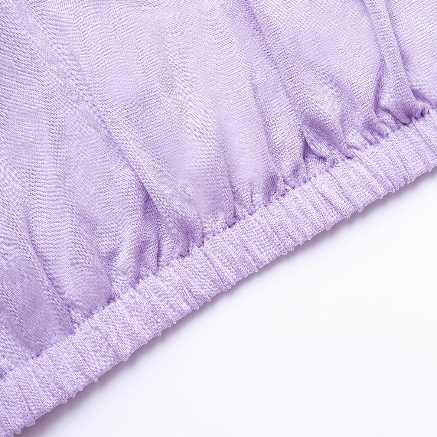 Lavender lilac spandex pedestal stand cover with stretchable design.