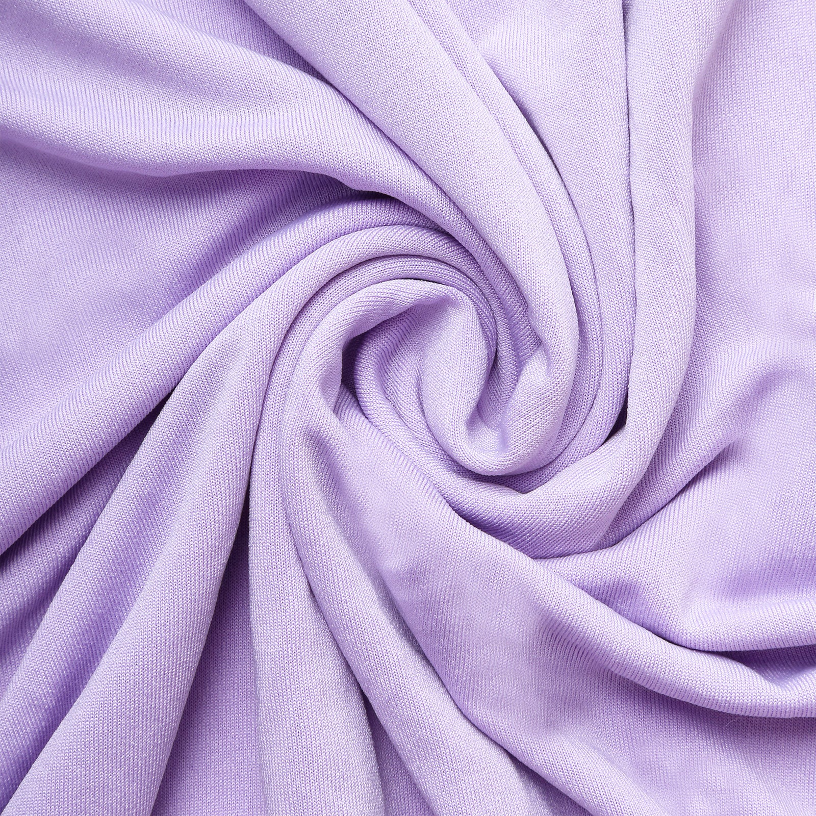 Lavender lilac spandex pedestal stand covers in a stretchable fabric.