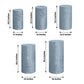 Dusty blue crushed velvet pedestal stand covers set of 5.